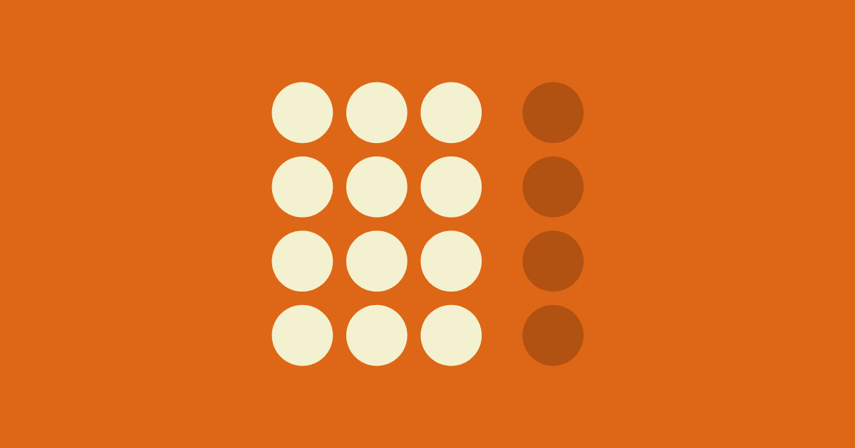 Twelve dots grouped closely together beside a separate column of four, showing how closeness signals that items belong together